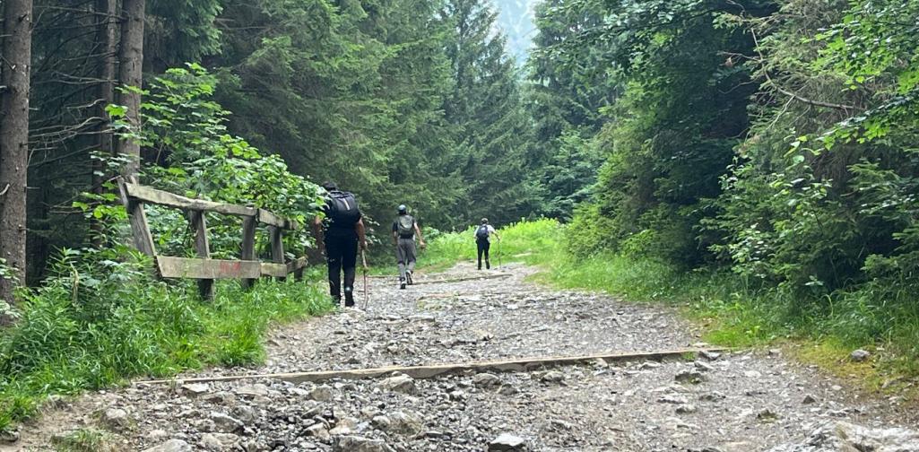 Schüler auf dem Umbrüggleralm-Weg
