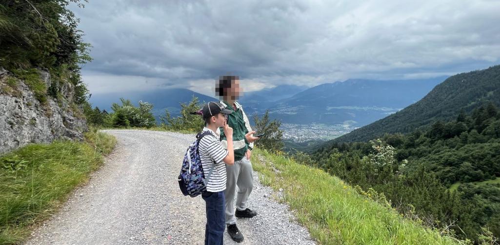 Blick ins verregnetet Innsbruck